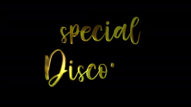 Special Discount Gold Handwriting Text Animation Add Luxury Presentations Videos — Stockvideo