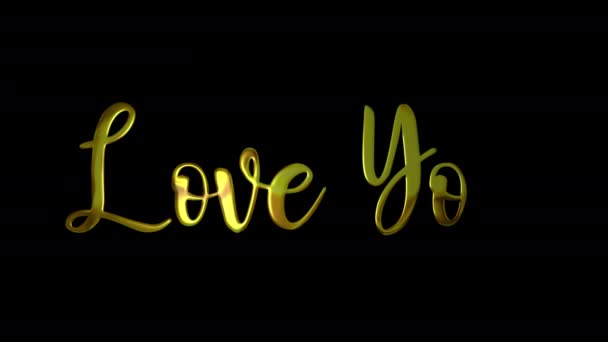 Love You Gold Handwriting Text Animation Add Luxury Presentations Videos — Stockvideo