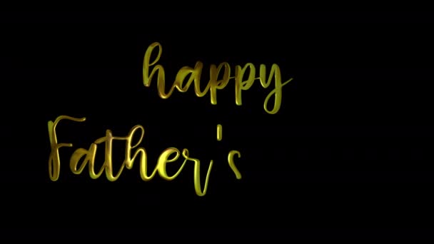 Happy Father Day Gold Handwriting Text Animation Add Luxury Presentations — Video Stock