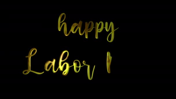 Happy Labor Day Gold Pismo Animacja Tekstowa Dodaj Luxury Prezentacji — Wideo stockowe