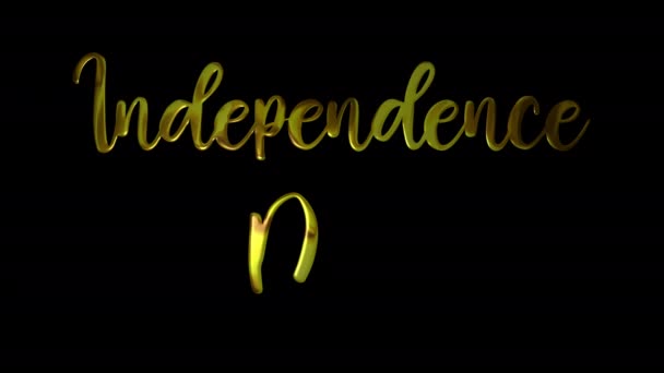 Bağımsızlık Günü Altın Yazısı Metin Animasyonu Sunumlara Videolara Yapımı Hassas — Stok video