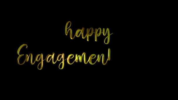 Happy Engagement Day Gold Handwriting Text Animation Add Luxury Presentations — Video
