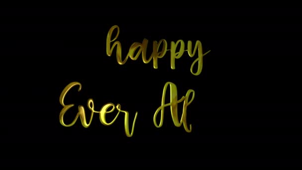 Счастливый Эвер После Золотого Почерка Добавьте Роскошь Презентациям Социальным Сетям — стоковое видео