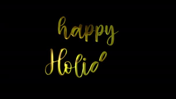 Happy Holiday Gold Handwriting Text Animation Add Luxury Presentations Videos — Vídeos de Stock