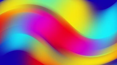 Renkli girdaplara dalın. Büyüleyici Kırmızı Mavi Sarı Kıvrılma Gradyan Arkaplan Canlandırması