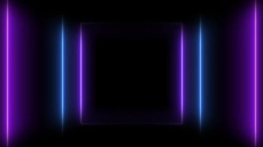 Neon ışıkları karanlık uzayda gizemi çerçeveler.