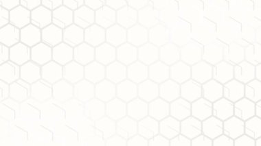 Minimalist beyaz altıgen desen döngüleme animasyon arkaplanı.