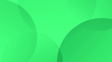 Görüntü canlandırması için minimalist yeşil eğimli çemberler beyaz, minimalist arkaplan.