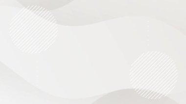 Dalgalı çizgileri ve noktalı desenleri olan minimalist beyaz soyut animasyon, video animasyonunu döndürmek için minimal arkaplan.
