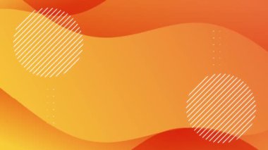 Dalgalı çizgiler ve noktalı desenler ile minimal turuncu gradyan animasyon video animasyonu için minimalist arkaplan.