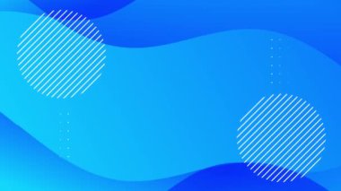 Dalgalı çizgiler ve noktalı desenler ile minimal mavi gradyan animasyon video animasyonu için minimalist arkaplan.