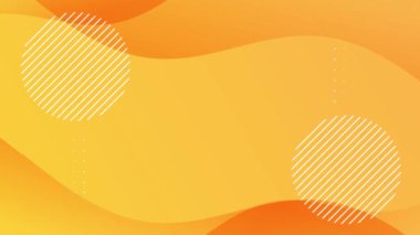 Dalgalı çizgiler, noktalı desenler ve video animasyonları için minimalist arkaplan içeren asgari sarı eğimli soyut animasyon.