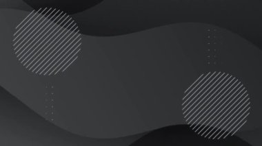 Dalgalı çizgiler ve noktalı desenler ile minimal siyah soyut animasyon, video animasyonu döngüsü için minimal arkaplan.