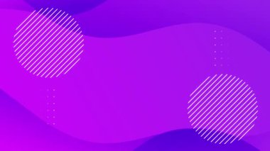 Dalgalı çizgiler, noktalı desenler ve video animasyonu için minimalist arkaplan içeren minimalist mor eğimli soyut animasyon.