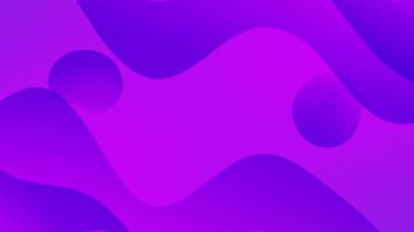 Dalgalı ve dairesel şekillere sahip minimalist mor gradyan soyut animasyon, video animasyonu için minimal arkaplan.