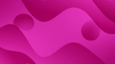 Dalgalı ve dairesel şekillere sahip minimalist pembe gradyan soyut animasyon, video animasyonu için minimal arkaplan.