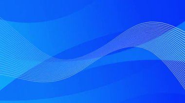 Dalgalı çizgileri, modern minimalist tasarımı ve video animasyonu için minimalist arkaplanı olan minimalist mavi graditanimasyon.