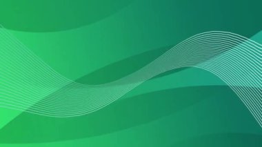Dalgalı çizgileri olan minimalist yeşil graditanimasyon, modern minimalist tasarım, video animasyonu için minimalist arkaplan.