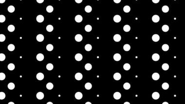 Beyaz benekli siyah arkaplan, kusursuz döngü animasyonu, modern tasarımlar ve desenler için ideal.