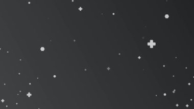 Beyaz geometrik şekilli siyah gri arkaplan animasyon, modern görsel efektler için kusursuz video döngüsü.