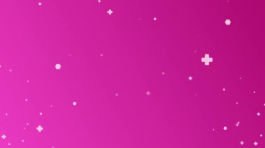 Beyaz geometrik şekilli pembe gradyan animasyon, modern görsel efektler için kusursuz video döngüsü.