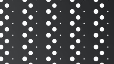 Beyaz benekli siyah gri arka plan, kusursuz döngü animasyonu, modern tasarımlar ve desenler için ideal..