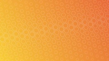 Beyaz altıgen ızgara desenli turuncu gradyan, kusursuz döngü animasyonu, modern dijital tasarımlar için ideal.