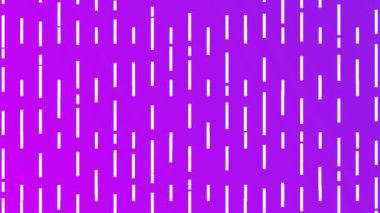 Çağdaş tasarımlar için kusursuz döngü animasyonu, sarsılan bir desen içinde beyaz dikey çizgileri olan mor gradyan arkaplan.