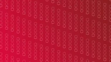 Beyaz altıgen sütunlara sahip kırmızı gradyan arka plan, kusursuz döngü animasyonu, modern ve teknolojik tasarımlar için mükemmel.