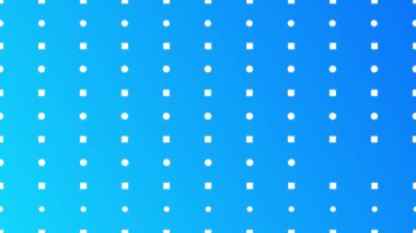 Değişen beyaz noktalar ve kareler ızgara desenli mavi gradyan plan, kusursuz döngü canlandırması.