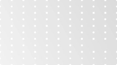 Gri arkaplan, beyaz noktalar ve kareler ızgara deseninde, kusursuz döngü canlandırması.