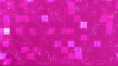 Pembe Noktalı Izgara ve Kare Kalıp Arkaplan Döngüsü.