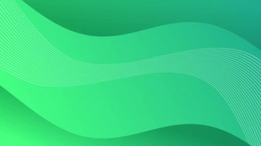 Pürüzsüz dalgalı beyaz çizgileri olan yeşil arkaplan zarif bir soyut akış yaratıyor. Video animasyonu için minimal arkaplan, teknoloji veya iş kullanımı için mükemmel.