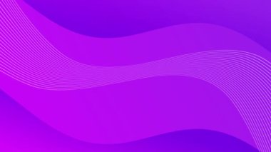 Pürüzsüz dalgalı beyaz çizgileri olan mor arkaplan zarif bir soyut akış yaratıyor. Video animasyonu için minimal arkaplan, teknoloji veya iş kullanımı için mükemmel.