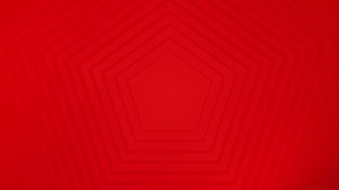 Kırmızı eşmerkezli beşgenler efekt gibi bir tünel oluşturarak derinlik ve perspektifin optik illüzyonunu yaratır. Dijital arkaplan ve 3 boyutlu görsel efektler için mükemmel.