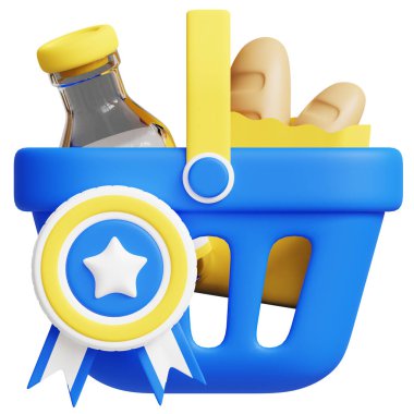 Cart Shopping 3d icon illustration. Great for business, technology, company, websites, apps, education, marketing and promotion. E-Commerce 3d graphics.