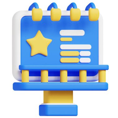 Açık havada 3D reklam simgesi çizimi. İş, teknoloji, şirket, web siteleri, uygulamalar, eğitim, pazarlama ve promosyon için harika. Pazarlama Reklamcılığı 3d grafikleri.