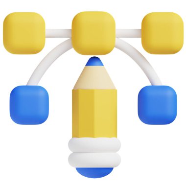Kalem Aracı 3d simgesi: İş, teknoloji, web siteleri, uygulamalar, eğitim, pazarlama için ideal. Modern 3D tasarım grafikleri.