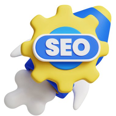 SEO Optimization 3d icon illustration. Great for business, technology, company, websites, apps, education, marketing and promotion. Website Optimization 3d graphics. clipart