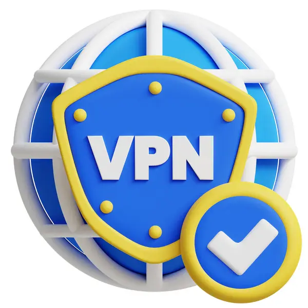 VPN Güvenlik 3D simge illüstrasyonu. İş, teknoloji, şirket, web siteleri, uygulamalar, eğitim, pazarlama ve promosyon için harika. Web sitesi optimizasyonu 3d grafikleri.