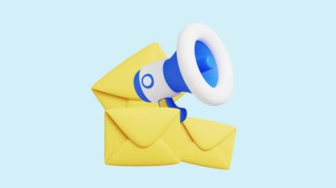 E- posta Kampanyaları canlandırılmış 3D simgesi. İş, teknoloji, şirket, web siteleri, uygulamalar, eğitim, pazarlama ve promosyon için harika. Pazarlama Reklam 3d simgesi canlandırması.