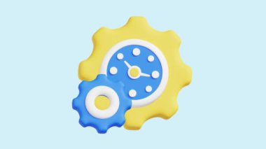 Zaman Yönetimi 3D animasyon simgesi. İş, teknoloji, şirket, web siteleri, uygulamalar, eğitim, pazarlama ve promosyon için harika. Pazarlama Reklam 3d simgesi canlandırması.