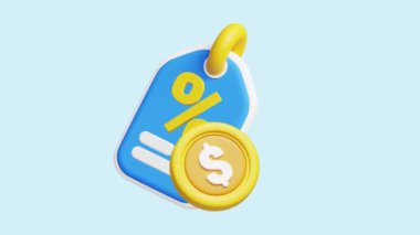 İndirimli 3D simge indirimi. İş, teknoloji, şirket, web siteleri, uygulamalar, eğitim, pazarlama ve promosyon için harika. Çevrimiçi Ödemeler 3d simge canlandırması.