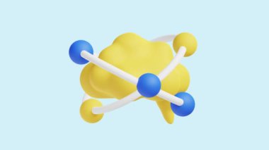 Canlandırılmış 3D Beyin Fırtınası Fikir simgesi. İş, teknoloji, web siteleri, uygulamalar, eğitim ve pazarlama için ideal. Modern 3B tasarım animasyonu.