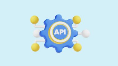 API Ayarlama 3D Simgesi: İş, teknoloji, web siteleri, uygulamalar, eğitim ve pazarlama için ideal. Modern 3B tasarım animasyonu.