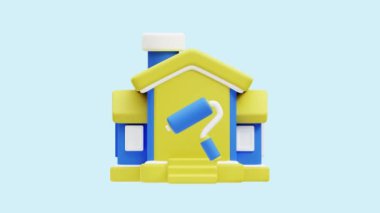 Mülkiyet Canlandırılmış 3D simgesini yeniden tasarla. İş, teknoloji, şirket, web siteleri, uygulamalar, eğitim, pazarlama ve promosyon için harika. Gayrimenkul 3d simge canlandırması.