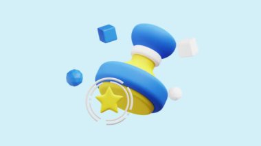 Pul Koleksiyonu Canlandırılmış 3D simgesi. İş, teknoloji, şirket, web siteleri, uygulamalar, eğitim, pazarlama ve promosyon için harika. Kütüphane 3d simge canlandırması.