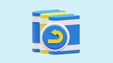 Hatırlama Kitapları 3 boyutlu canlandırma simgesi. İş, teknoloji, şirket, web siteleri, uygulamalar, eğitim, pazarlama ve promosyon için harika. Kütüphane 3d simge canlandırması.