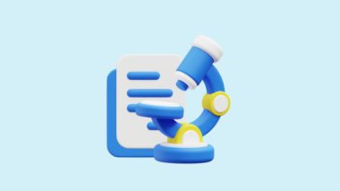 Araştırma Dosyası Canlandırılmış 3d simgesi. İş, teknoloji, şirket, web siteleri, uygulamalar, eğitim, pazarlama ve promosyon için harika. Kütüphane 3d simge canlandırması.