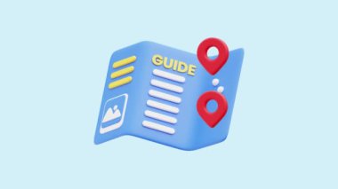 Seyahat Rehberi animasyon 3D simgesi. İş, teknoloji, şirket, web siteleri, uygulamalar, eğitim, pazarlama ve promosyon için harika. Seyahat 3d simgesi canlandırması.